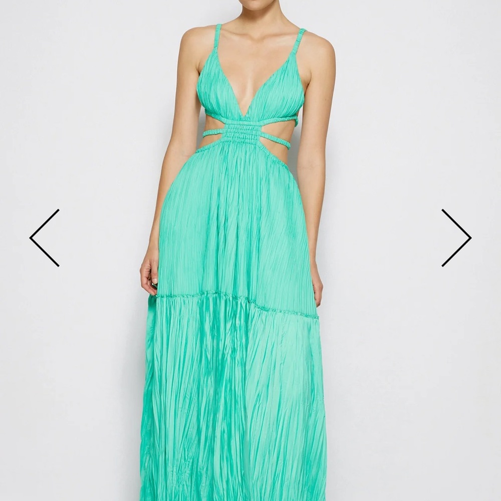 Jonathan Simkhai Pleated Green Gown